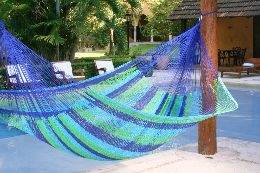 Jumbo Size Outdoor Cotton Hammock in Oceanica