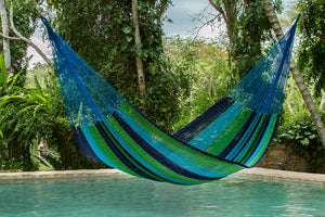 Jumbo Size Outdoor Cotton Hammock in Oceanica