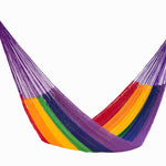 Jumbo Size Outdoor Cotton Hammock in Rainbow