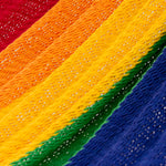 King Size Outdoor Cotton Hammock in Rainbow