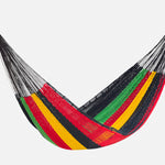 King Size Outdoor Cotton Hammock in Rasta
