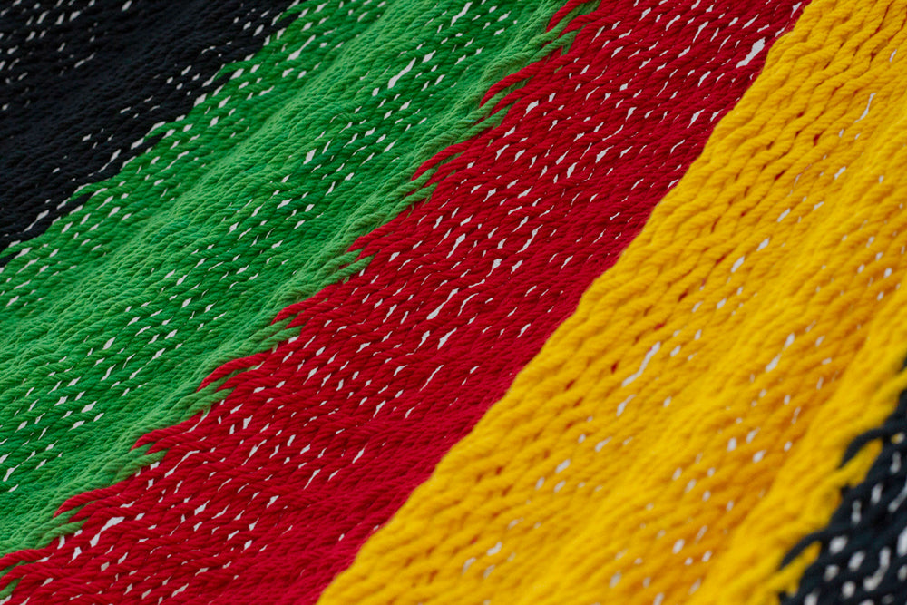 Jumbo Size Outdoor Cotton Hammock in Rasta