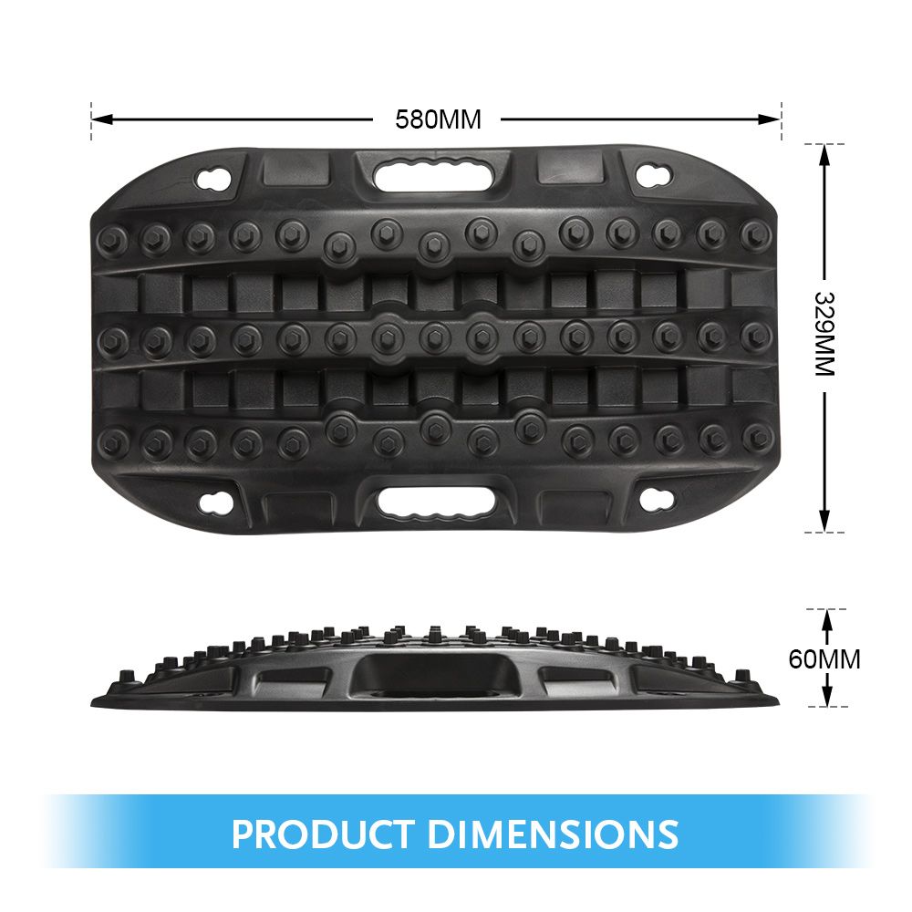 Pair Recovery Tracks Sand Mud Snow Tracks/Trax 4X4 4WD Offroad ATV CAR 10T Black