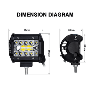 4x 4 inch CREE LED Work Light Bar Spot Flood OffRoad Driving 4WD 4x4 Reverse 