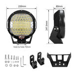 Pair 9inch CREE LED Driving Lights Spotlights Spot Flood Combo 4x4 OffRoad 9inch