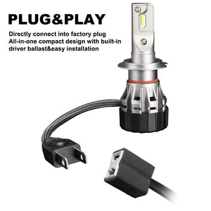 Pair LED Headlight Kit Driving Lamp CSP H7 High Low Beam Canbus ERROR FREE