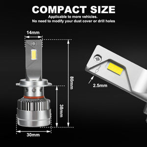 2 x LED Headlight Kit Driving Lamp CSP H7 High Low Beam Canbus ERROR FREE
