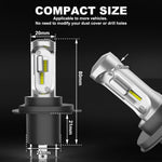 Pair LED Headlight Kit Driving Lamp H4 HB2 9003 High Low Beam 12000LM pair