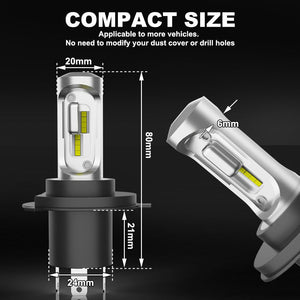Pair LED Headlight Kit Driving Lamp H4 HB2 9003 High Low Beam 12000LM pair