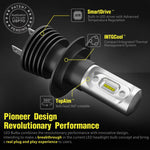 Pair LED Headlight Kit Driving Lamp H7 High Low Beam Globe bulbs upgrade deisgn