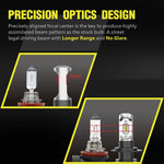 Pair LED Headlight Kit Driving Lamp H7 High Low Beam Globe bulbs upgrade deisgn
