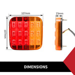 PAIR LED TAIL LIGHT With NUMBER PLATE LIGHT 28LED TRAILER TRUCK CARAVAN SQUARE 12V