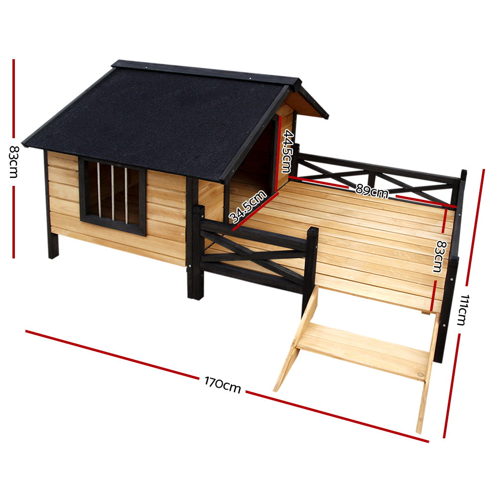 i.Pet Extra Large Waterproof Timber Pet Kennel