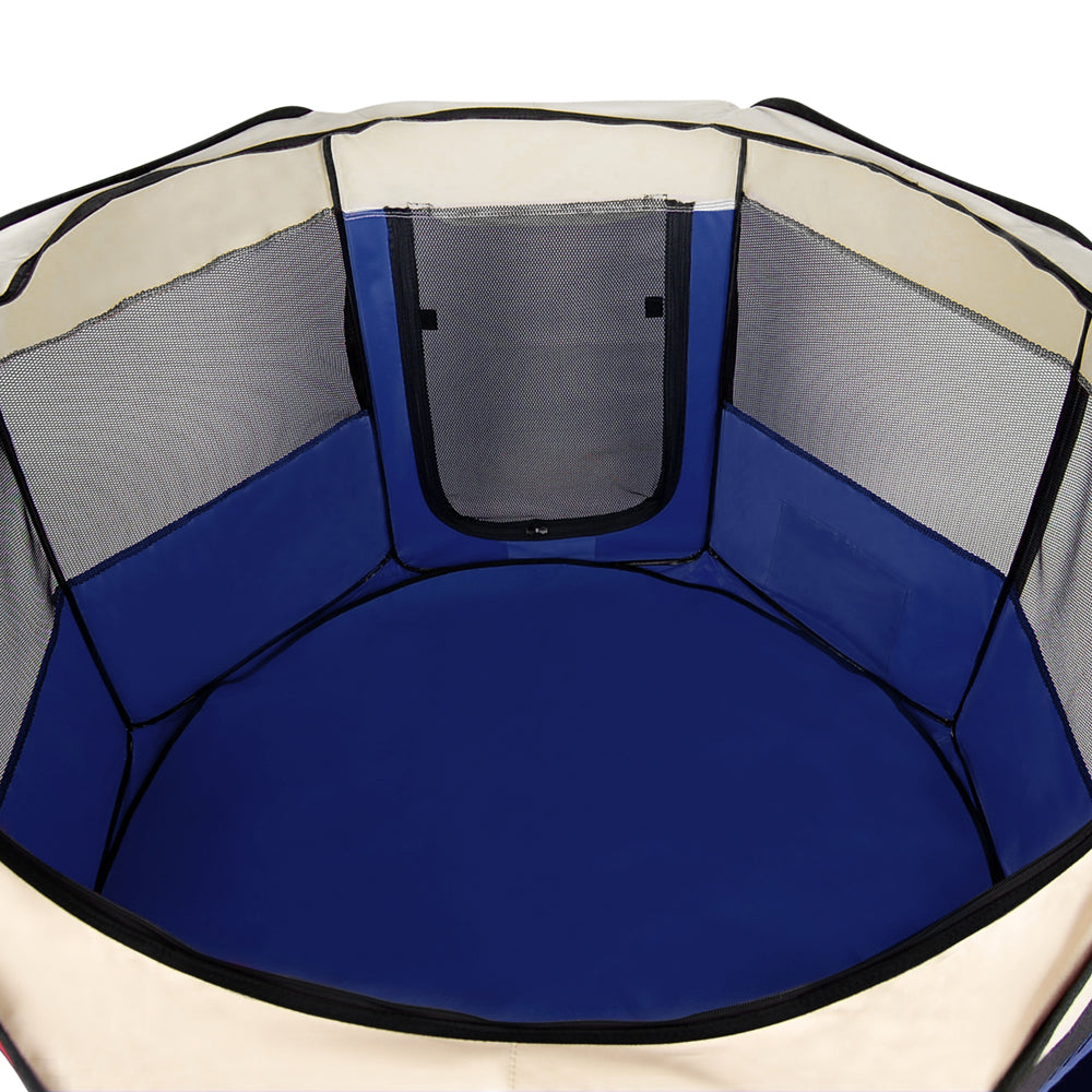 i.Pet Portable Soft Pet Play Pen - Blue