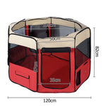 i.Pet Portable Soft Pet Play Pen - Red