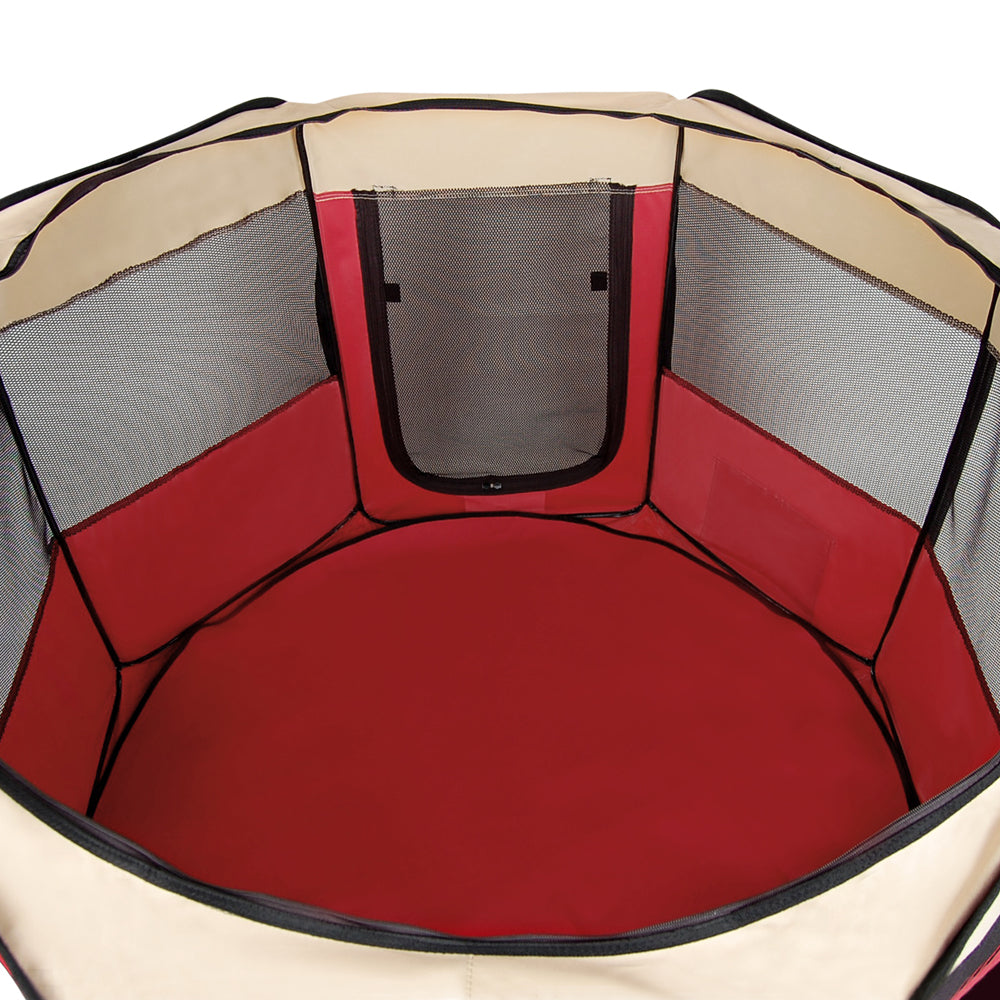 i.Pet Portable Soft Pet Play Pen - Red