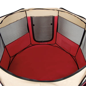 i.Pet Portable Soft Pet Play Pen - Red