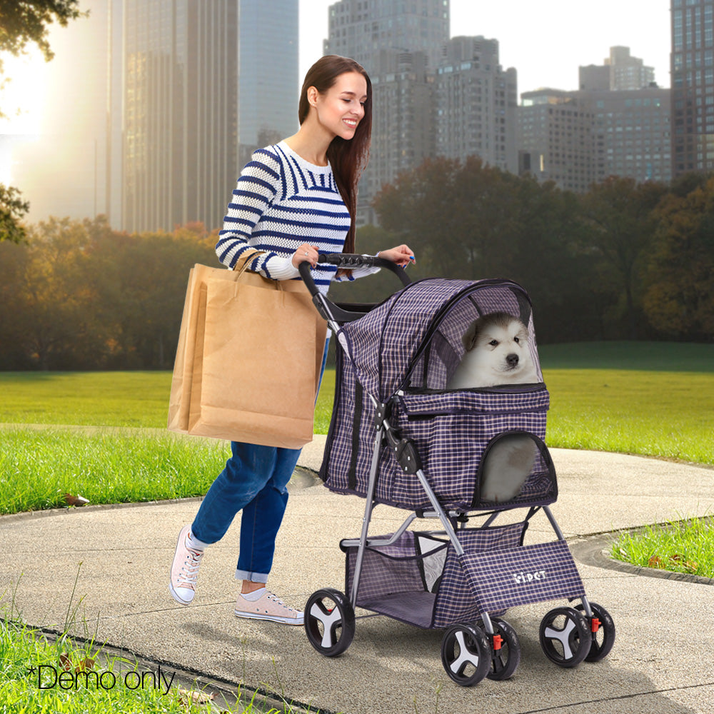 Pet 4 Wheel Pet Stroller - Blue