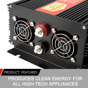 Pure Sine Wave 1500W Max 3000W 12V-230V Power Inverter Car Caravan Camping Boat