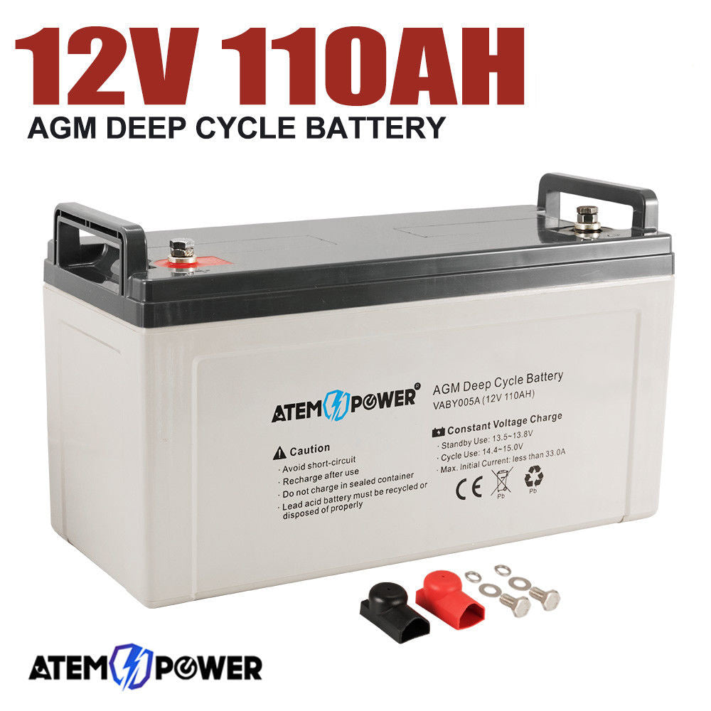 110AH AGM Battery 12V AMP Hour SLA Deep Cycle Dual Fridge Solar Power 12 Volt