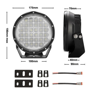 LIGHTFOX 7Inch Led Spot Driving Light Pair Spotlight Lamp Off Road 4WD