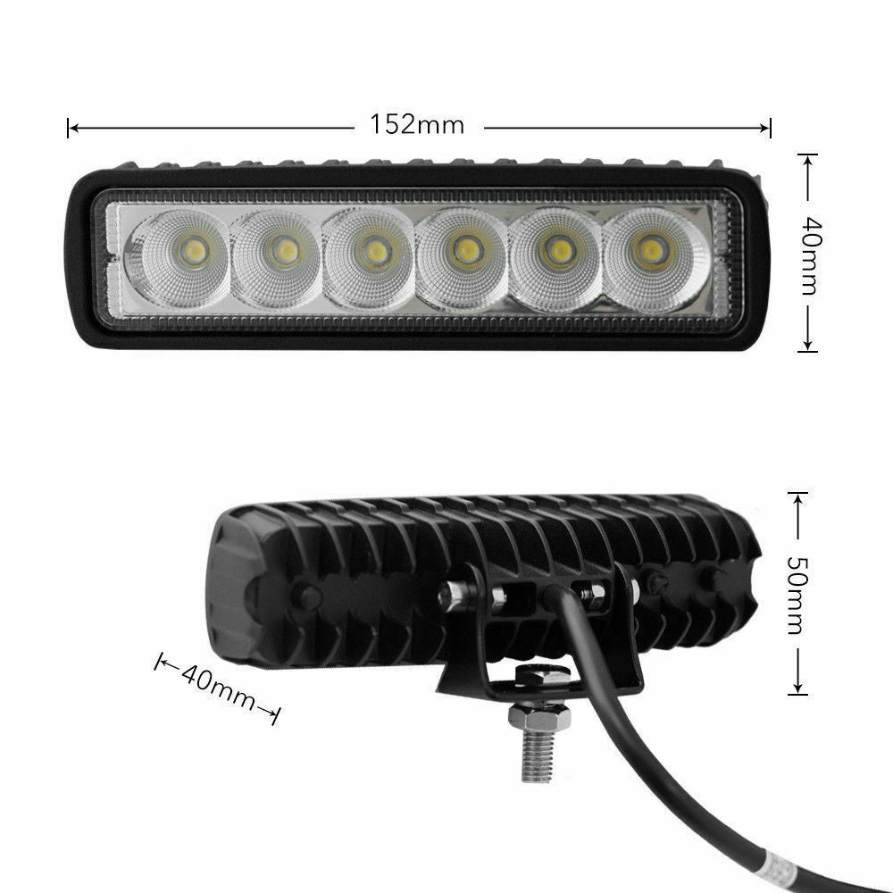 4x 6inch 30w LED Work Light Bar Flood Beam Fog Reverse Lamp Driving Offroad