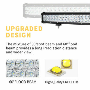 23Inch Cree Led Light Bar Flood Spot Combo Offroad Driving 4WD Lamp 4X4