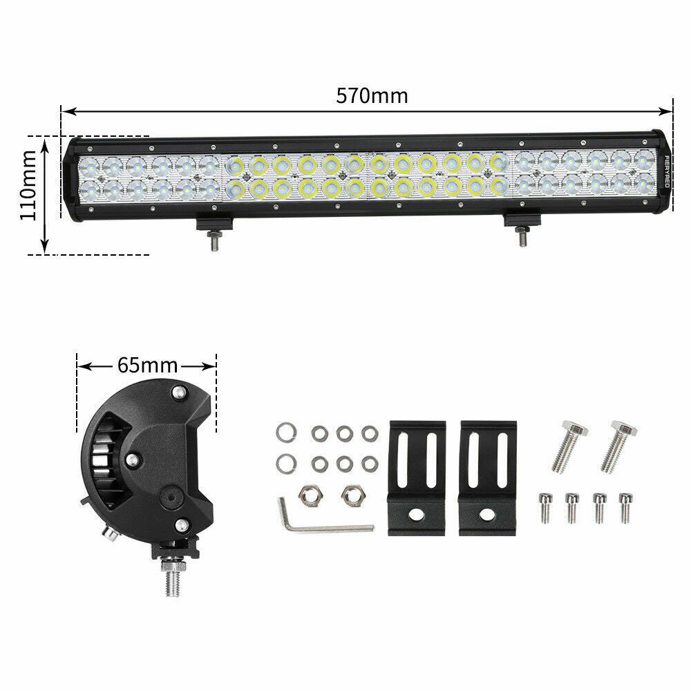 23Inch Cree Led Light Bar Flood Spot Combo Offroad Driving 4WD Lamp 4X4