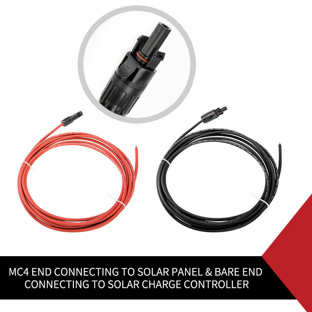  2 X 5M Extension Cable Wire MC4 Connectors Solar Panel To Regulator 4MM2