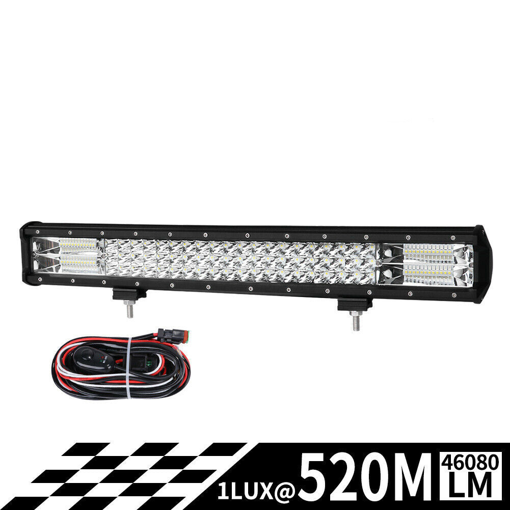 23inch LED Light Bar Triple Row Spot Flood Combo Work Driving Offroad 4x4