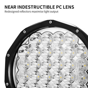 LIGHTFOX 9Inch Led Driving Lights Pair Round Spotlights Lamp Offroad 4WD