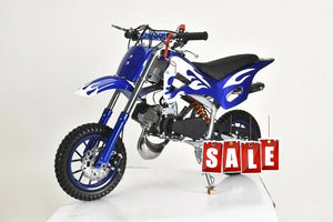 BLUE 49CC MINI MOTOR DIRT BIKE KIDS POCKET ROCKET PEE WEE MOTORCYCLE ATV 50CC