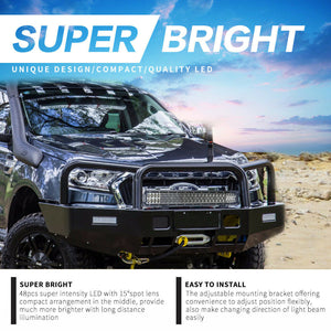 23Inch Led Light Bar Osram Spot Flood Combo Offroad 4WD