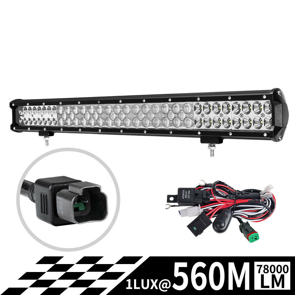 26inch Cree LED Work Driving Light Bar Spot Flood Combo Offroad Truck 4X4WD