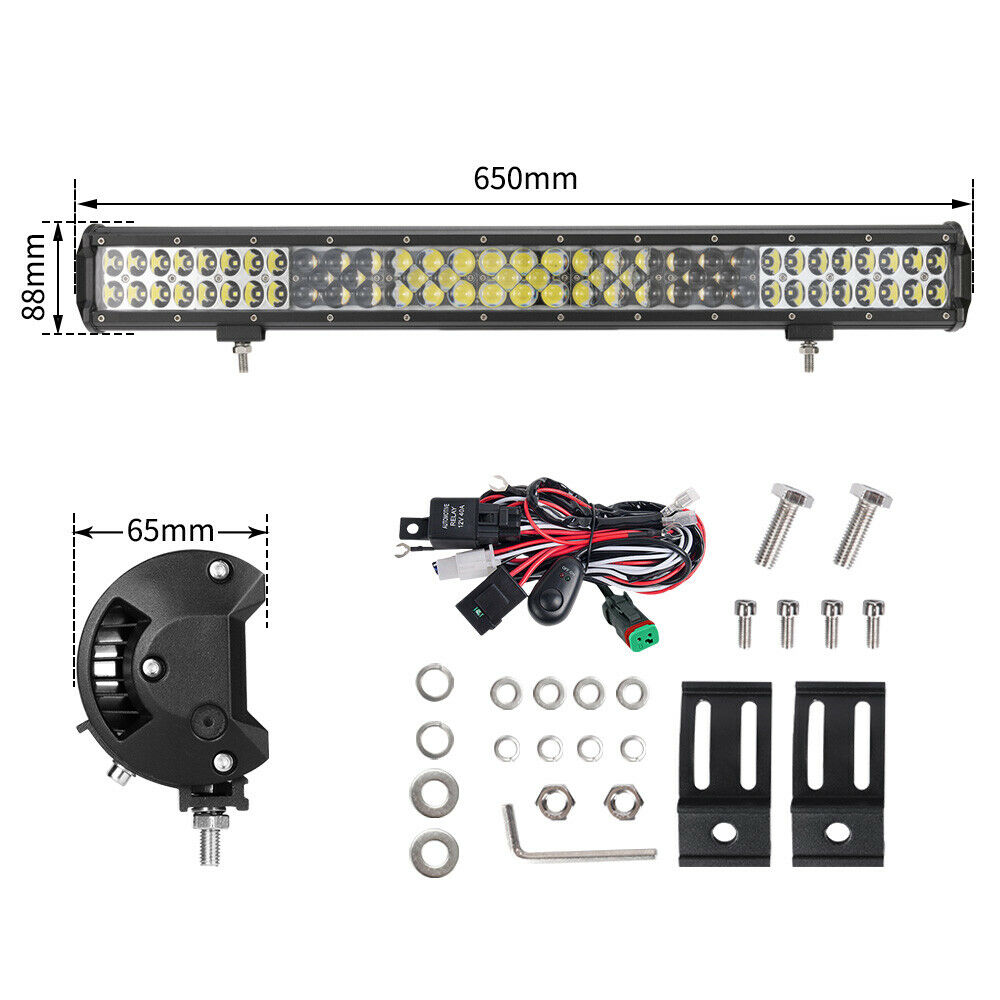 26inch Cree LED Work Driving Light Bar Spot Flood Combo Offroad Truck 4X4WD