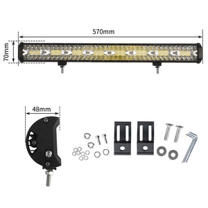 23Inch Cree Led Light Bar Spot Flood Combo Driving Lamp SUV W/ Plate Frame