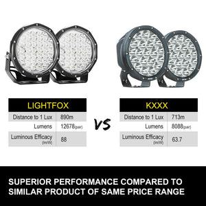 LIGHTFOX 7Inch Led Spot Driving Light Pair Spotlight Lamp Off Road 4WD