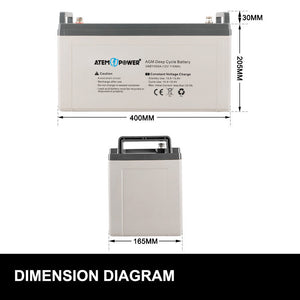 110AH AGM Battery 12V AMP Hour SLA Deep Cycle Dual Fridge Solar Power 12 Volt