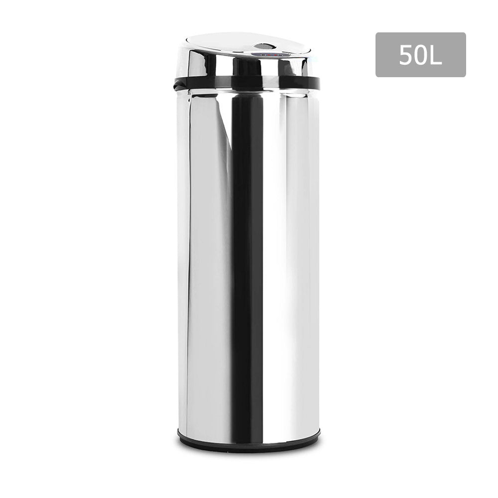 50L Stainless Steel Motion Sensor Rubbish Bin 