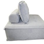 Leon Armless Sofa Chair Sectional Light Grey Fabric