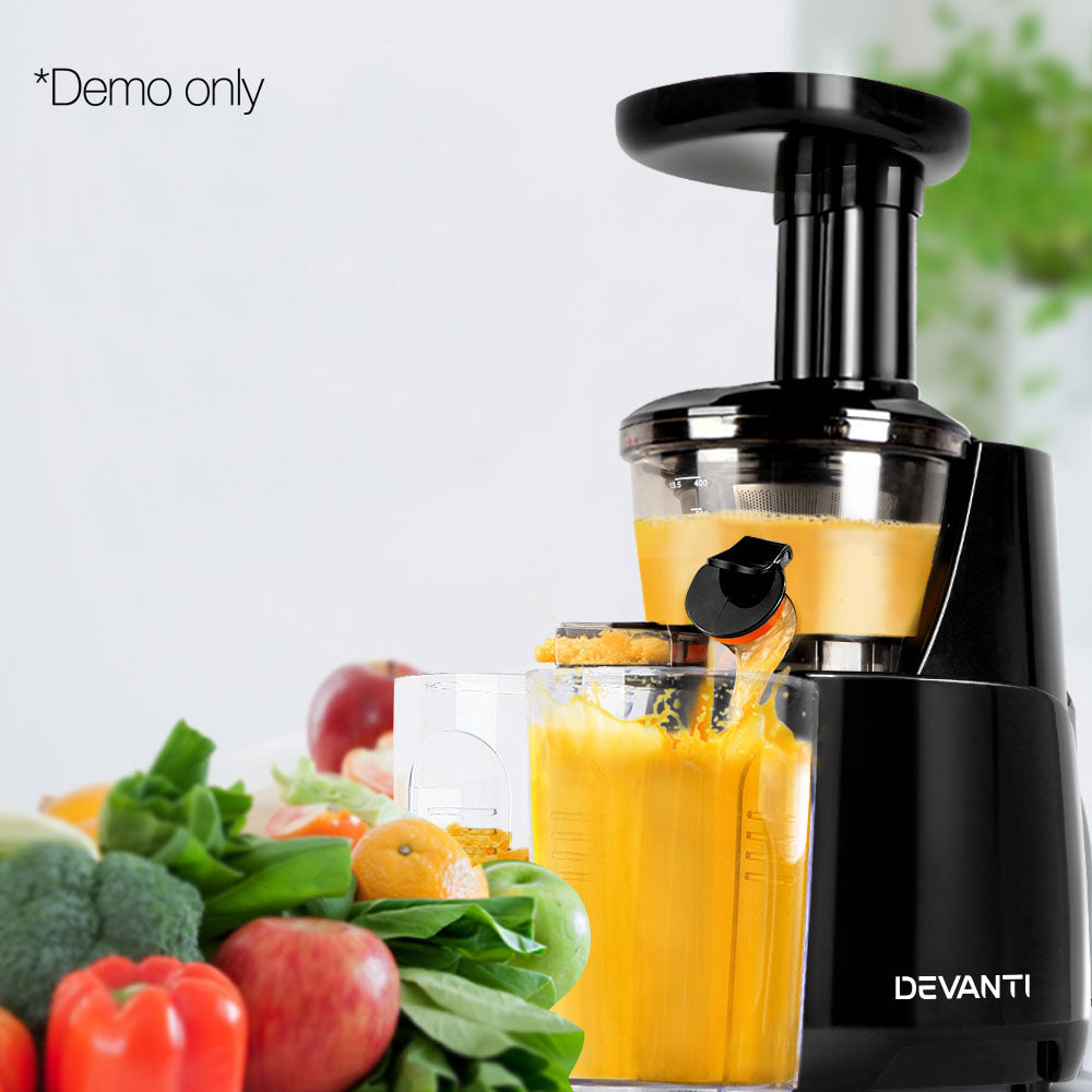 Devanti High Yield Cold Press Slow Juicer - Black