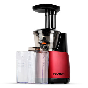 Devanti Cold Press Food Processor Juicer - Red