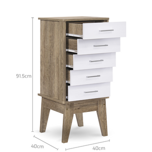 Slimboy 5 chest of drawers Oak