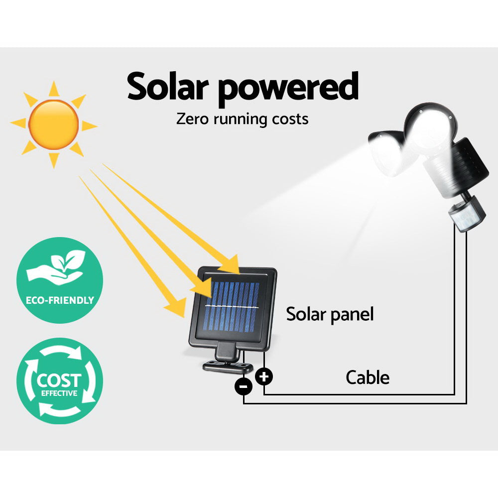 22 LED Solar Powered Dual Flood Lamp