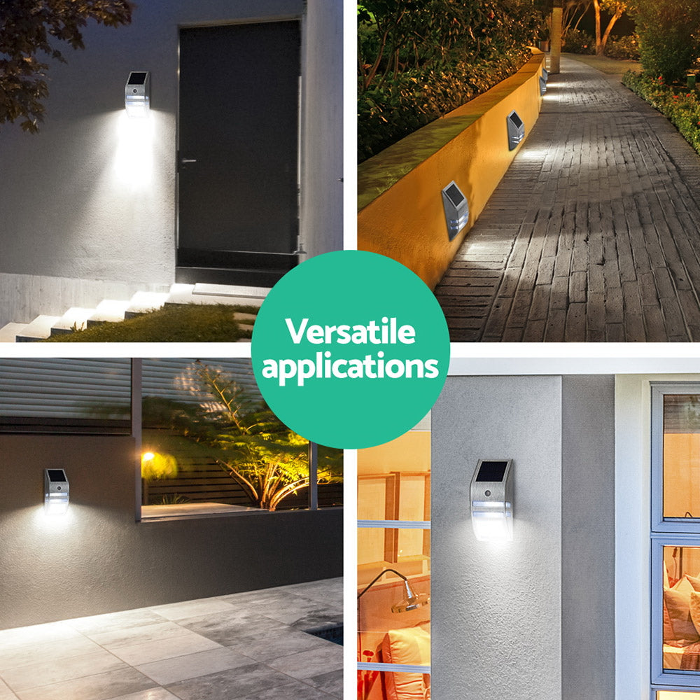 Set of 4 LED Solar Powered Sensor Light