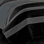 Super King Size Grey Black Sriped Quilt Cover Set(3PCS)