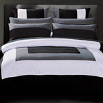 King Size Black Grey White Quilt Cover Set(3PCS)