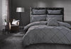 Super King Size Grey Diamond Pintuck Quilt Cover Set(3PCS)