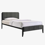 Fabric Upholstered Bed Frame in Charcoal - King Single