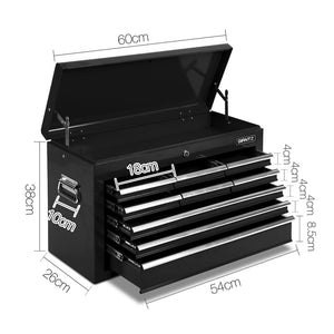 Giantz 9 Drawer Mechanic Tool Box Storage - Black